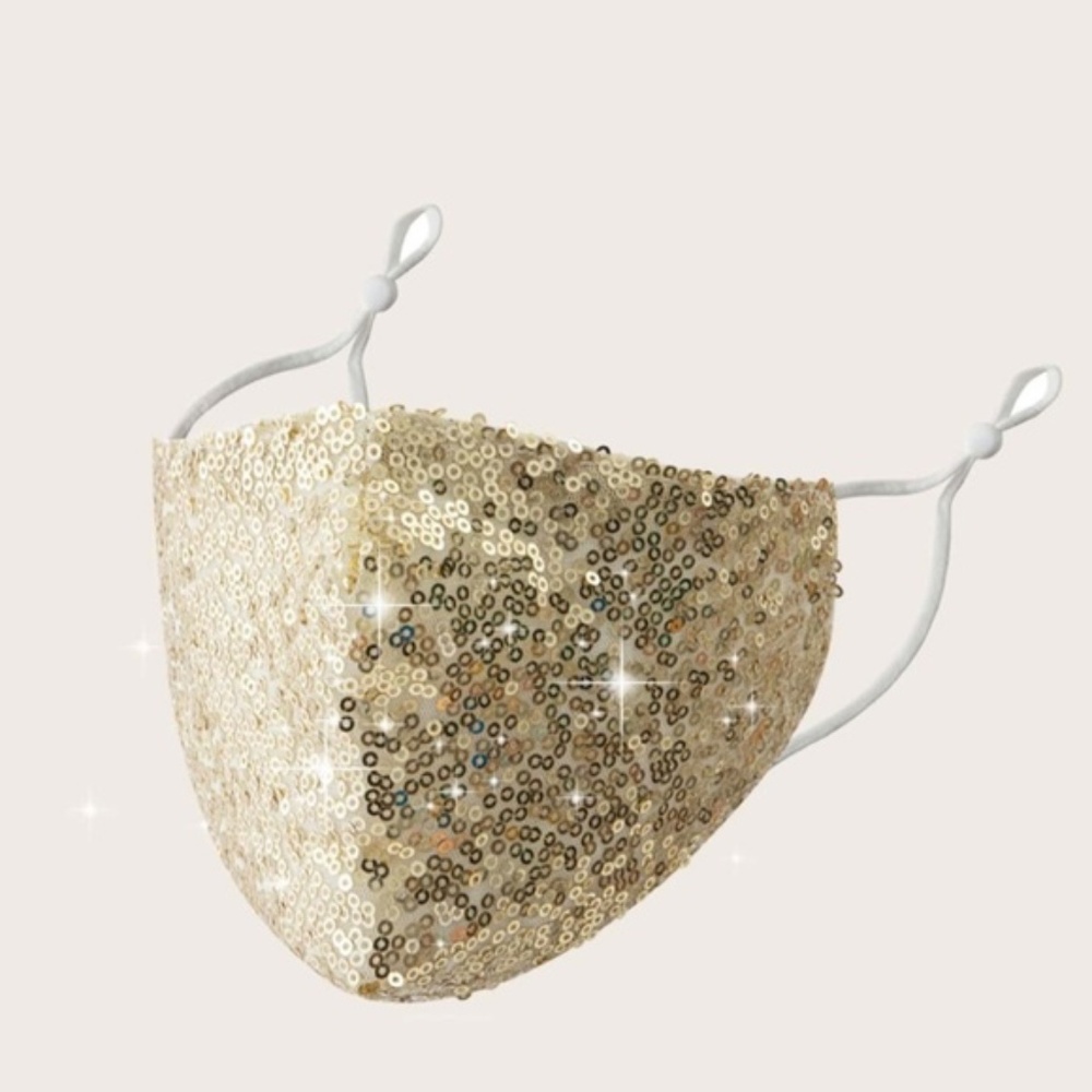 Gold Sequin Face Mask